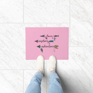 Felpudo Love Explore Adventure Arrow Tribal Boho Design