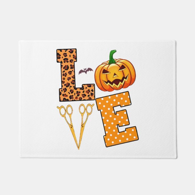 Felpudo Love Halloween Hairstylista (Anverso)