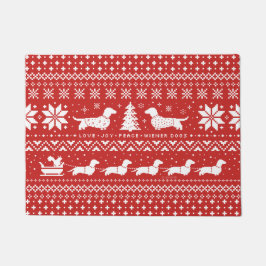 Felpudo Love Joy Peace Wiener Dogs | Navidades de Dachshun