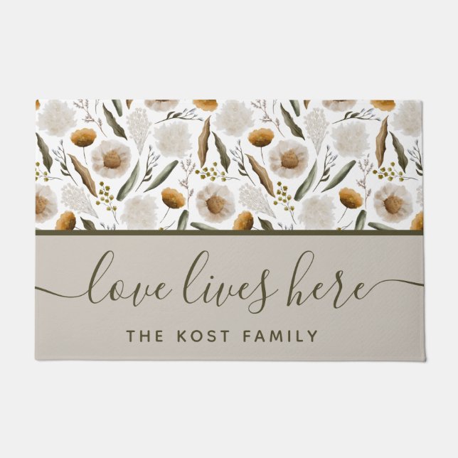 Felpudo Love Lives Here Door Mat (Anverso)