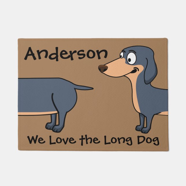 Felpudo Love Long Dog - Dachshund 18" x 24" Alfombrilla pa (Anverso)