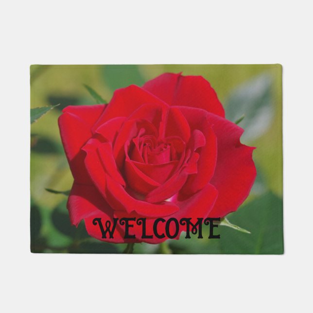Felpudo Lovely Red Rose Door Mat (Anverso)
