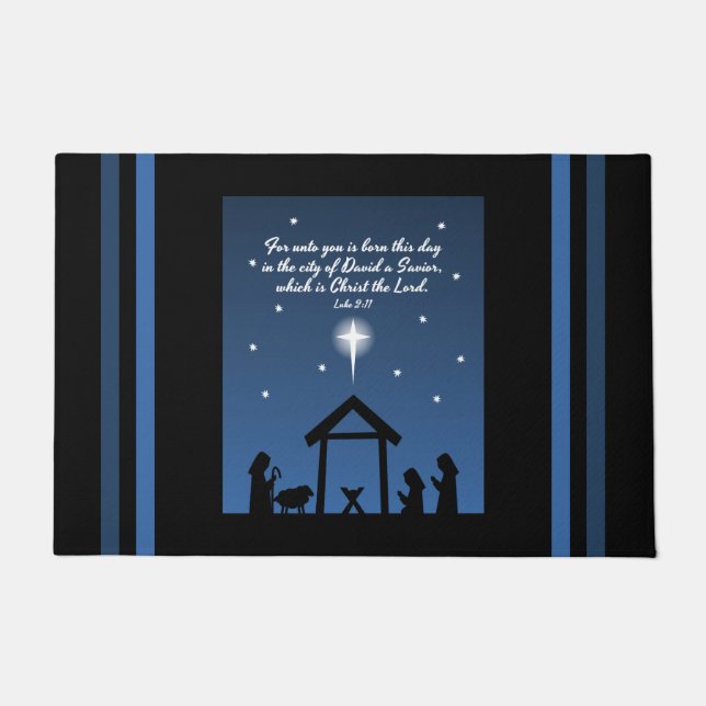 Felpudo Lucas 2:11 Navidades Biblia Verse Doormat (Anverso)