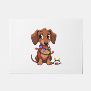 Felpudo Luces de Dachshund de Navidad (3)