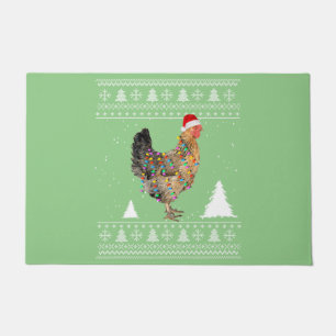 Felpudo Luces de pollo con Navidades de Santa Hat Pajamas