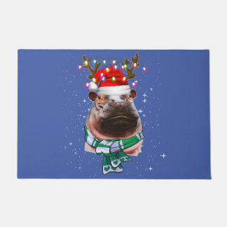 Felpudo luces hippo navidades