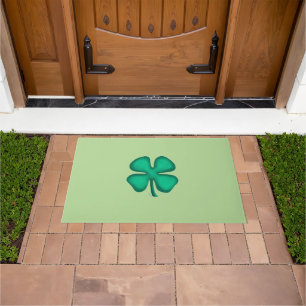 Felpudo Lucky 4 Leaf Irish Clover green doormat