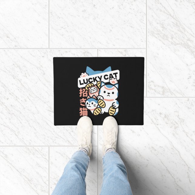 Felpudo Lucky Cat Art – Maneki Neko with Gold Coin (Interior)