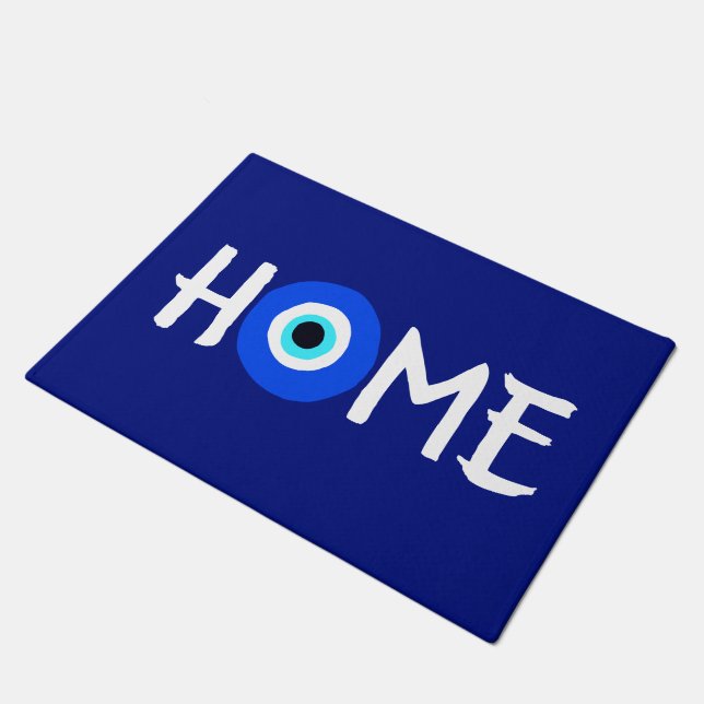 Felpudo Lucky Charm HOME Blue and White (Angular)
