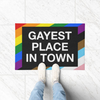 Felpudo Lugar más gay en la ciudad LGBTQ Stripes Progreso
