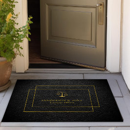 Felpudo Lujo faux gold negro elegante abogado oficina