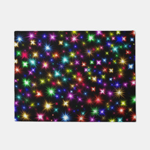 Felpudo Luminosas espumas arcoiris, estrellas y fuegos art