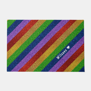 Felpudo Luminoso y alegre Purpurina de Rainbow Faux