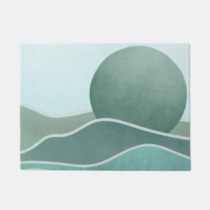 Felpudo Luna Azul Boho sobre montañas azules