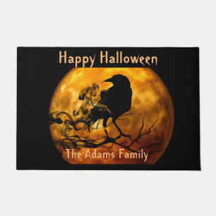 Felpudo Luna de sangre y Raven negro, Halloween fantasmal