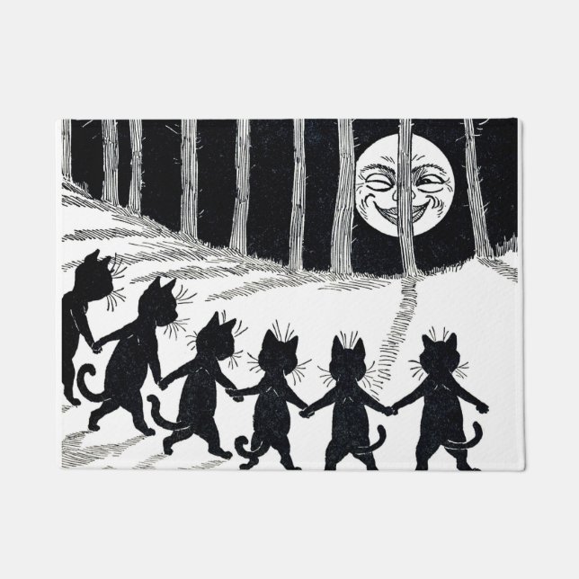 Felpudo Luna Llena y gatos, Louis Wain (Anverso)