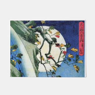 Felpudo Luna sobre una cascada, Hiroshige, Ukiyo-e