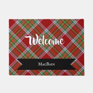 Felpudo MacBain Scottish Tartan Plaid Pattern Hello