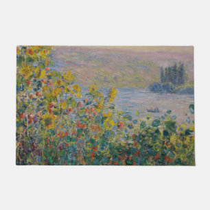Felpudo Macizos de flores en Vétheuil, paisaje impresionis