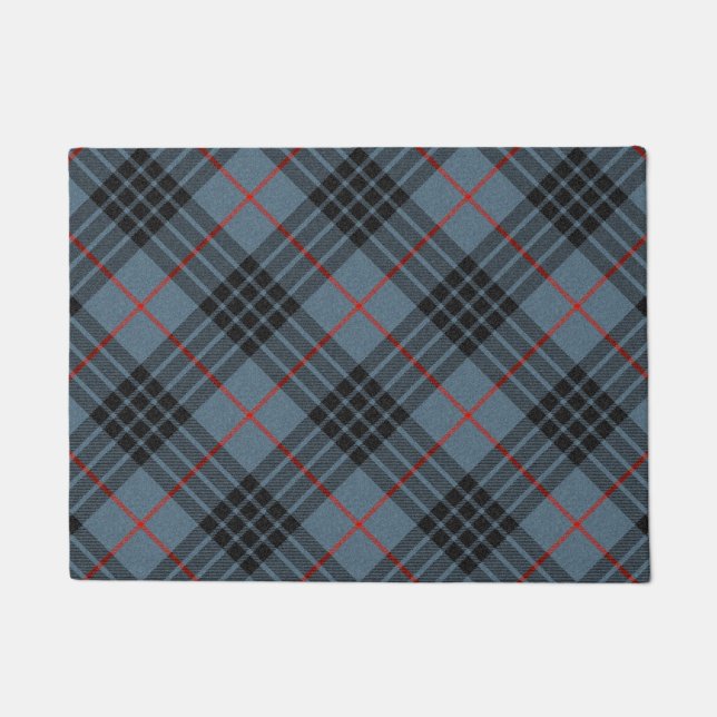 Felpudo MacKay Blue Tartan Plaid Scottish Pattern (Anverso)