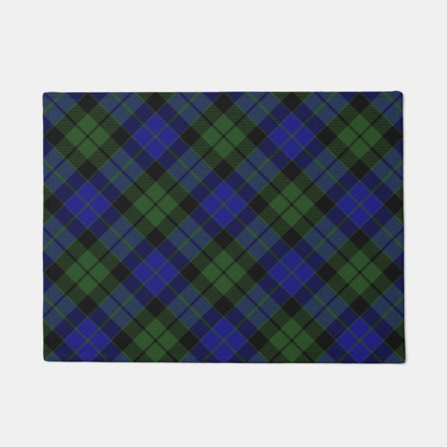 Felpudo MacKay Green Scottish Clan Tartan Plaid (Anverso)