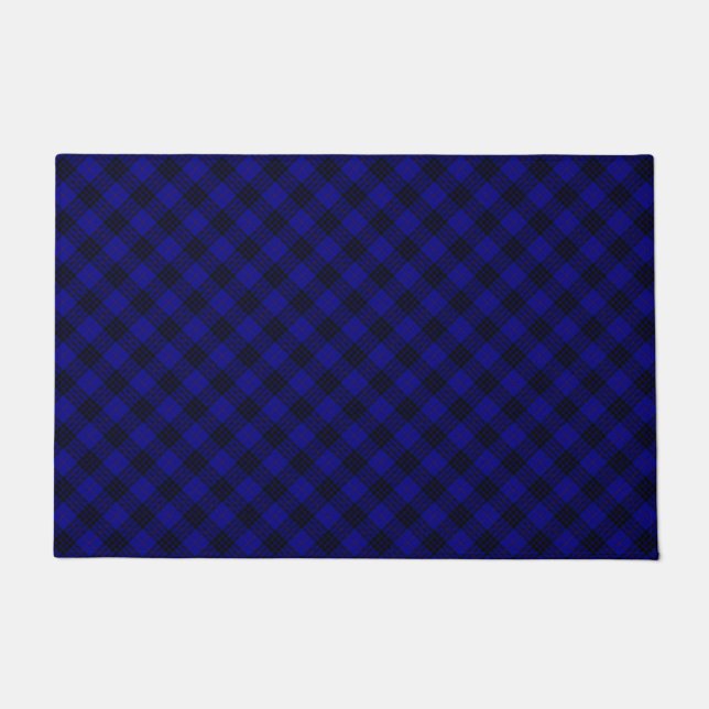 Felpudo MacKay tartan azul chapa (Anverso)