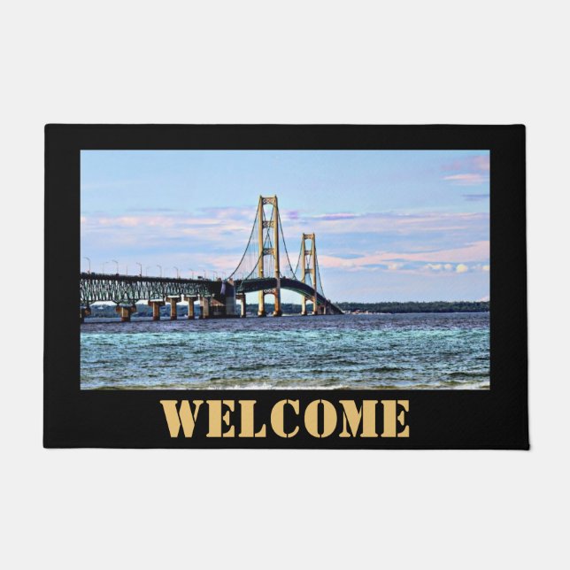 Felpudo Mackinac Bridge Welcome Door Mat (Anverso)