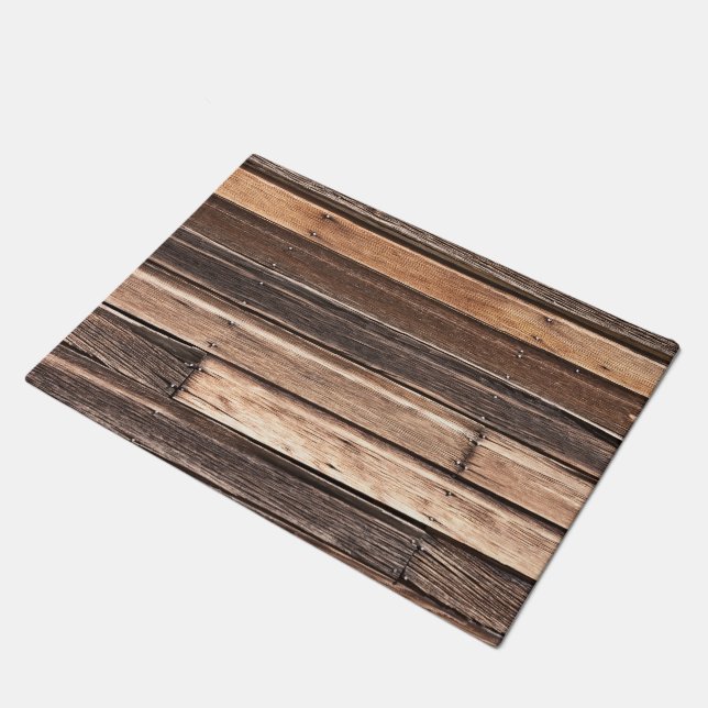 Felpudo Madera aletargada horizontal en muchos tonos marro (Angular)