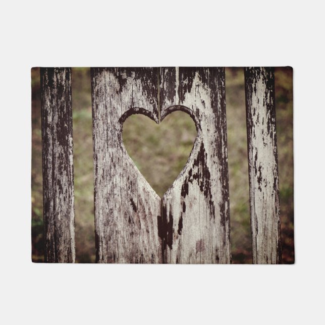 Felpudo Madera con Corazón Tallado (Anverso)