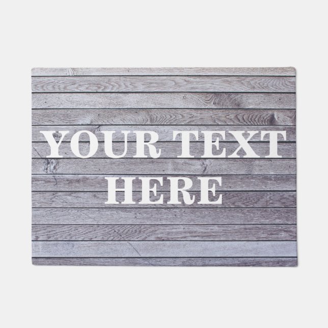 Felpudo Madera de bambú gris personalizada (Anverso)