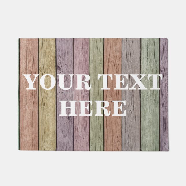 Felpudo Madera Gris de Bambú Personalizada (Anverso)