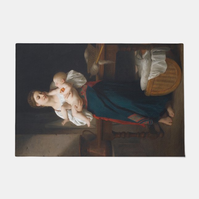 Felpudo Madre y Niño (por Bouguereau) (Anverso)