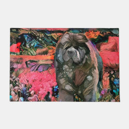 Felpudo MAGGIE la manta interior/exterior de la vaca negra