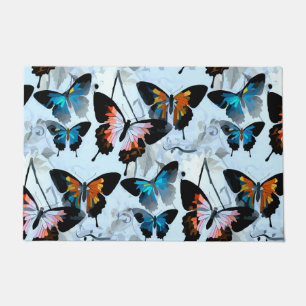 Felpudo Magníficas mariposas Morpho Aqua