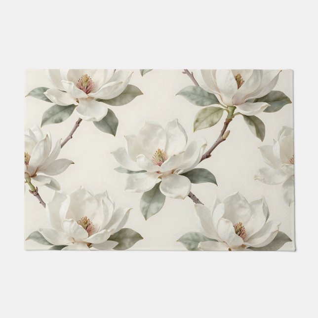 Felpudo Magnolia Bloom Soft Neutral Pattern (Anverso)
