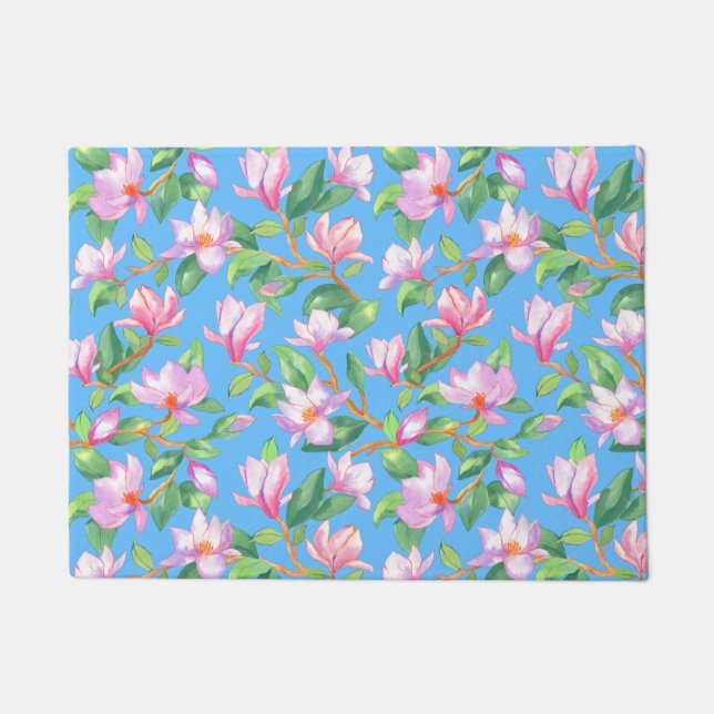 Felpudo Magnolia floreciente en el cielo (Anverso)