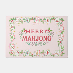Felpudo Mahjong Navideño Alegre