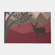 Majestic Buck Door Mat - Marrón Rojo