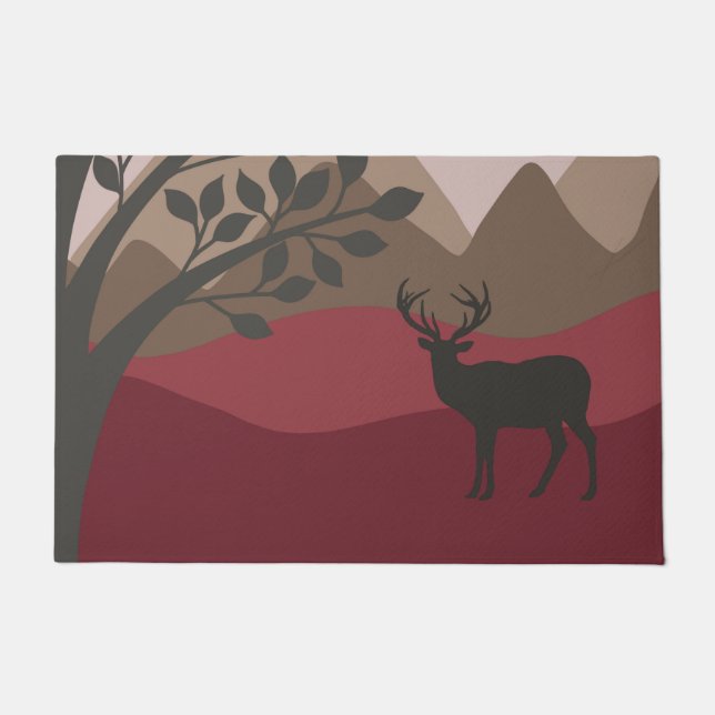 Felpudo Majestic Buck Door Mat - Marrón Rojo (Anverso)