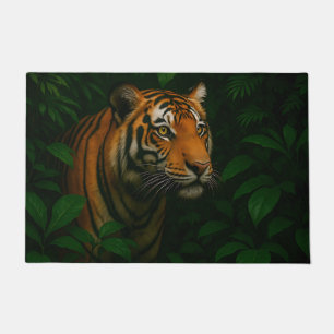 Felpudo Majestuoso retrato de tigre de Bengala en la selva