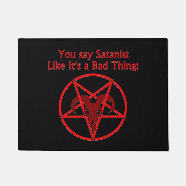 Felpudo Mal cosa satanista Humor oscuro Pentáculo de cabra (Anverso)