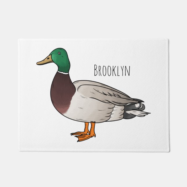 Felpudo Mallard duck cartoon illustration (Anverso)