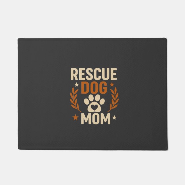 Felpudo Mamá de perro de rescate (Anverso)