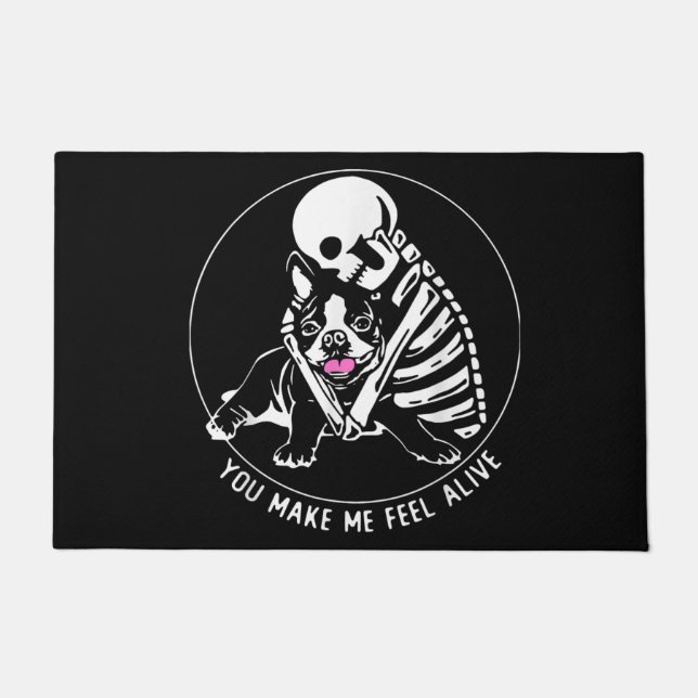 Felpudo Mamá del Boston Terrier, papá del Boston Terrier,  (Anverso)