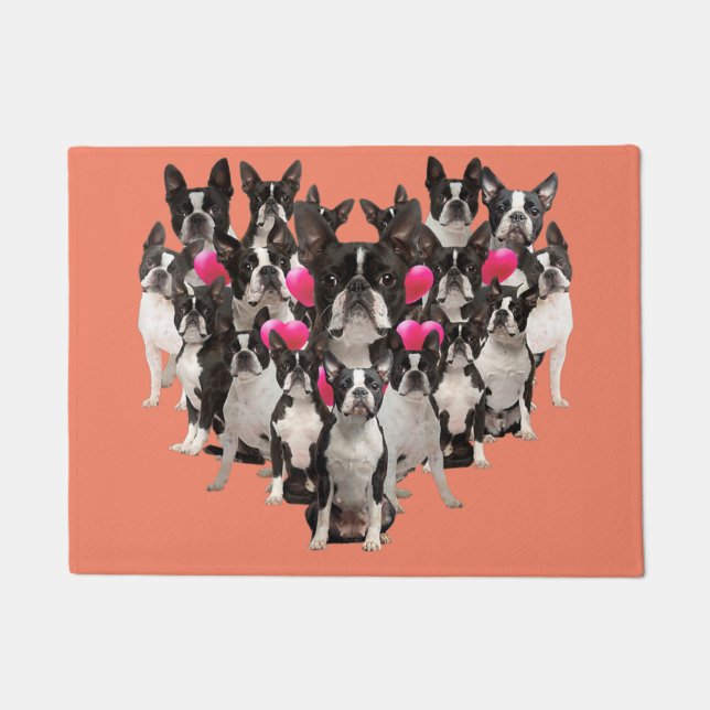 Felpudo Mamá del Boston Terrier, papá del Boston Terrier,  (Anverso)