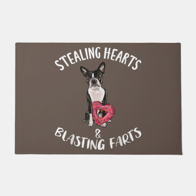 Felpudo Mamá del Boston Terrier, papá del Boston Terrier,  (Anverso)