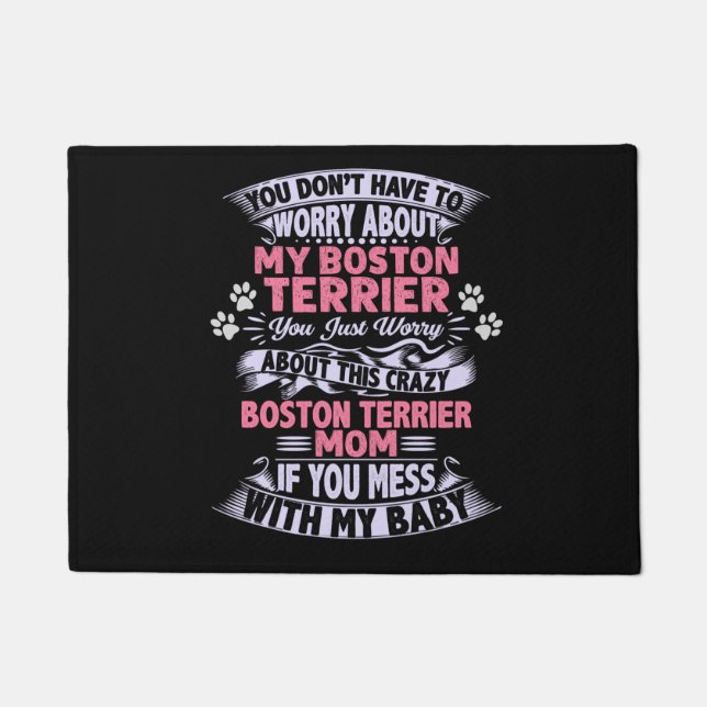 Felpudo Mamá loca "Boston Terrier" (Anverso)