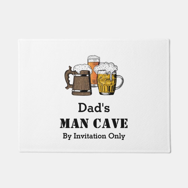 Felpudo MAN CAVE Novedad Tres cervezas PERSONALIZABLE (Anverso)