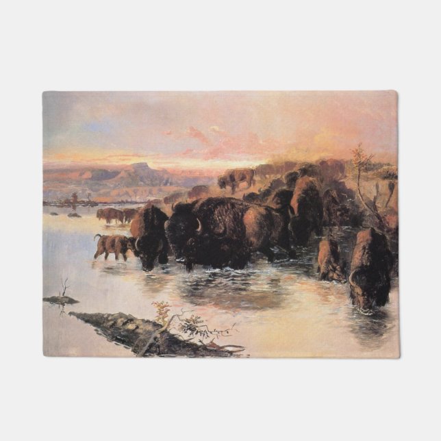 Felpudo Manada de búfalos americanos (Anverso)