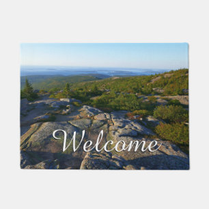 Felpudo Mañana en la cima de Cadillac Mountain en Acadia